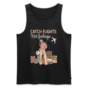 Catch Flights Not Feelings - Men's Premium Organic Tank Top - black - Front - AI Model Male 178 light (178cm)