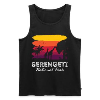 Serengeti Retro Nationalpark Afrika Giraffensafari - Männer Premium Bio Tank Top - Schwarz - Vorne - Michal (187cm)
