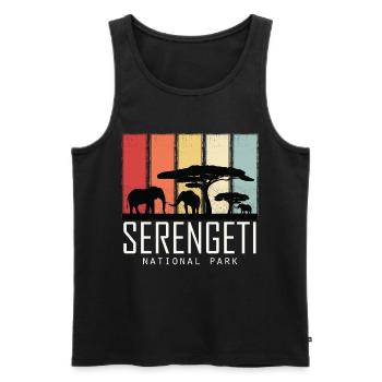 Parc national de Tanzanie Afrique Safari Serengeti Souv - Débardeur bio Premium Homme - noir - Devant - Michal (187cm)