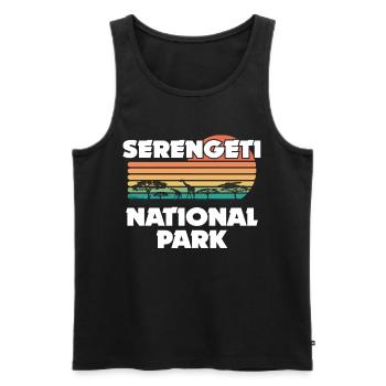 Parc national du Serengeti Africa Safari dans la Savane - Débardeur bio Premium Homme - noir - Devant - Michal (187cm)