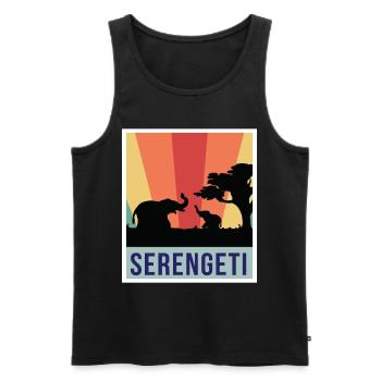 Elephant Safari Parc National Serengeti Souvenir A - Débardeur bio Premium Homme - noir - Devant - Michal (187cm)