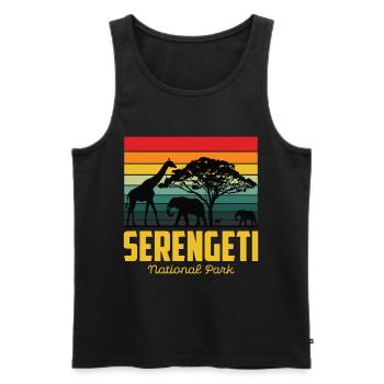 Serengeti Tanzanie Safari Africa National Park Big - Débardeur bio Premium Homme - noir - Devant - Michal (187cm)