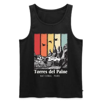 Parc national Torres del Paine Patagonie Chili Glace - Débardeur bio Premium Homme - noir - Devant - Michal (187cm)