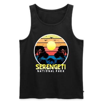Africa Safari Parc national du Serengeti Tanzanie Sava - Débardeur bio Premium Homme - noir - Devant - Michal (187cm)