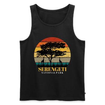 Girafe Serengeti Safari Afrique Parc National Tansa - Débardeur bio Premium Homme - noir - Devant - Michal (187cm)