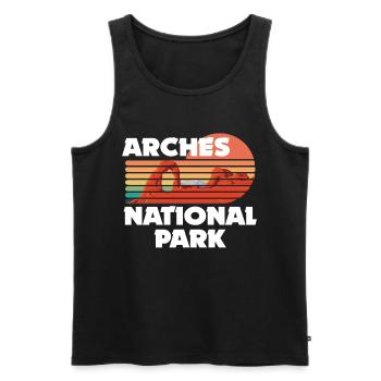 Parc national Souvenir Utah Rocks Nature Hike - Débardeur bio Premium Homme - noir - Devant - Michal (187cm)