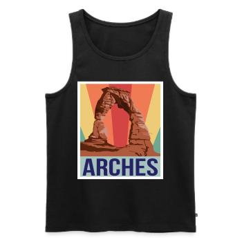 Arches Souvenir Nationalpark Moab Canyon Souvenir - Männer Premium Bio Tank Top - Schwarz - Vorne - Michal (187cm)