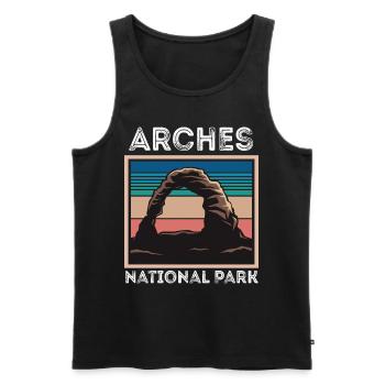 Arches National Park Utah Moab Canyon Mur souvenir - Débardeur bio Premium Homme - noir - Devant - Michal (187cm)