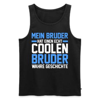 Geschwister Familie Brüder Bruder - Männer Premium Bio Tank Top - Schwarz - Vorne - Michal (187cm)