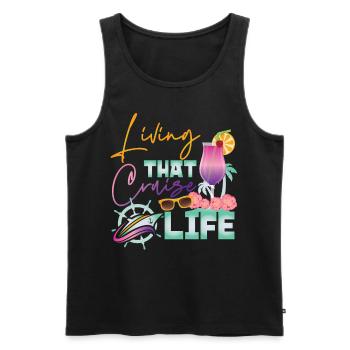 Cruise Ship Vacation Living That - Men's Premium Organic Tank Top - black - Front - Michal (187cm)