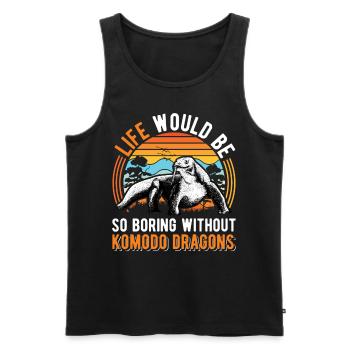 Komodowaran Geschenk Komodo Dragon Waran - Männer Premium Bio Tank Top - Schwarz - Vorne - Michal (187cm)
