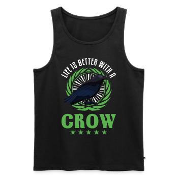 Life is better with a Crow Crow Raven Crow Crow - Men's Premium Organic Tank Top - black - Front - AI Model Male 178 light (178cm)
