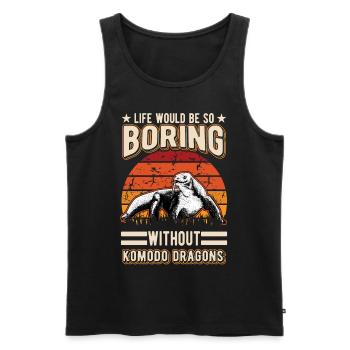 Komodowaran Geschenk Komodo Dragon Waran - Männer Premium Bio Tank Top - Schwarz - Vorne - Michal (187cm)