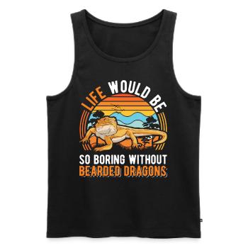 Bearded Dragon Pogona Gift - Men's Premium Organic Tank Top - black - Front - Michal (187cm)