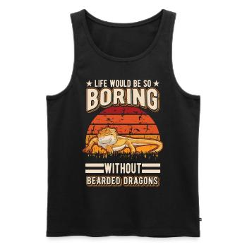 Bearded Dragon Pogona Gift - Men's Premium Organic Tank Top - black - Front - Michal (187cm)