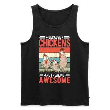 Because Chickens are freaking awesome Hühnchen - Men's Premium Organic Tank Top - black - Front - Michal (187cm)