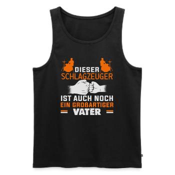 Schlagzeuger Vatertag Musiklehrer - Männer Premium Bio Tank Top - Schwarz - Vorne - Michal (187cm)
