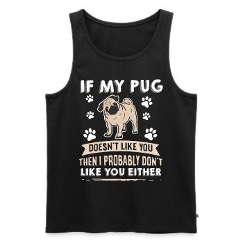 Conception de carlin pour chiens pour les amoureux des chiens - Débardeur bio Premium Homme - noir - Devant - AI Model Male 178 light (178cm)