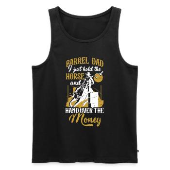 Barrel Racing Rodeo Reitpferd Barrel Racer - Männer Premium Bio Tank Top - Schwarz - Vorne - AI Model Male 178 light (178cm)