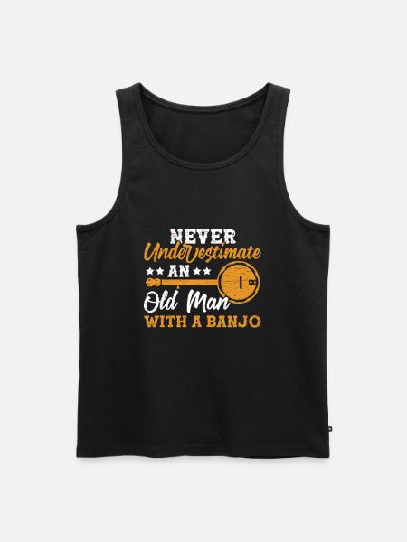 Old man with a - Men's Premium Organic Tank Top - black