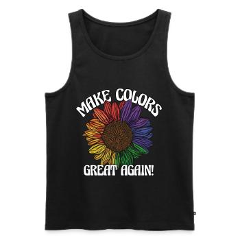 Make Colors Great Again Bunte Welt Hippie Farben - Männer Premium Bio Tank Top - Schwarz - Vorne - AI Model Male 178 light (178cm)