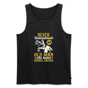 Old Man Barrel Racing Rodeo Reiterpferd - Männer Premium Bio Tank Top - Schwarz - Vorne - AI Model Male 178 light (178cm)