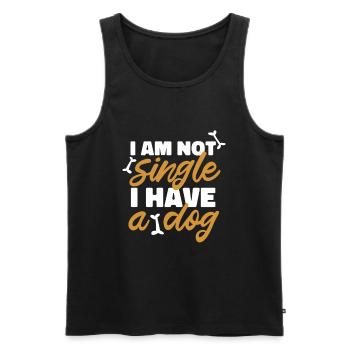 Hund - I am not single I have a dog - Männer Premium Bio Tank Top - Schwarz - Vorne - Michal (187cm)