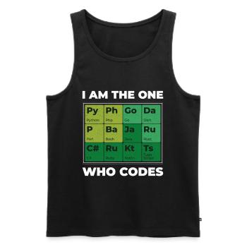Programmer - I am the one who codes - Men's Premium Organic Tank Top - black - Front - Michal (187cm)