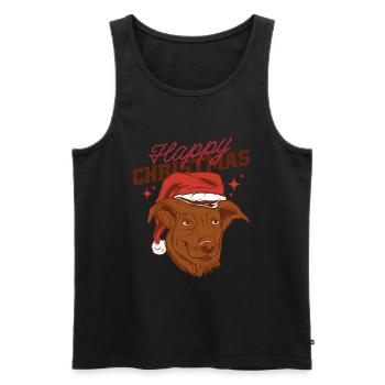 Christmas - santa dog happy christmas - Men's Premium Organic Tank Top - black - Front - Michal (187cm)