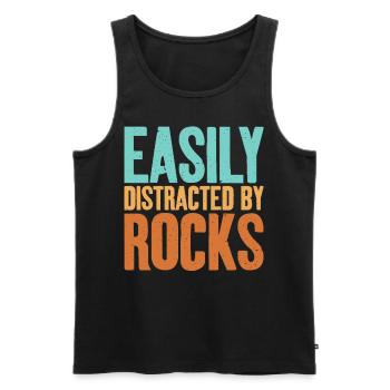 Slightly distracted by rocks Egyptian - Men's Premium Organic Tank Top - black - Front - AI Model Male 178 light (178cm)