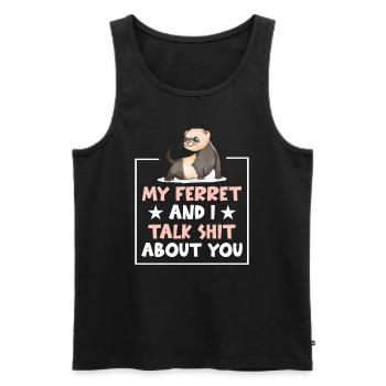 Ferret Slender Weasel Ferret - Men's Premium Organic Tank Top - black - Front - AI Model Male 178 light (178cm)