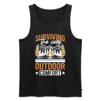Bushcraft Kälte Überlebenskünstler - Männer Premium Bio Tank Top - Schwarz - Vorne - AI Model Male 178 light (178cm)
