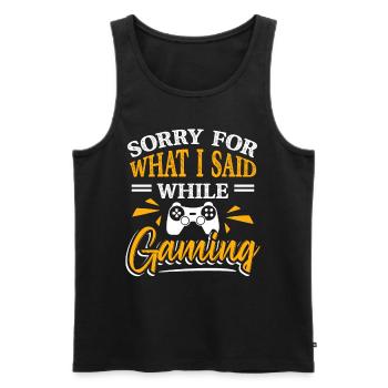 Computer Games Video Game Fans Gamer - Men's Premium Organic Tank Top - black - Front - AI Model Male 178 light (178cm)