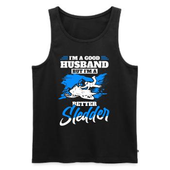 Snowmobiling Snow lovers Sledging - Men's Premium Organic Tank Top - black - Front - AI Model Male 178 light (178cm)