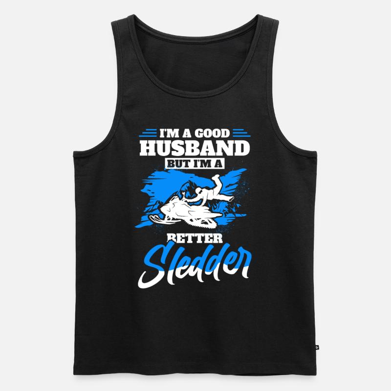 Snowmobiling Snow lovers Sledging - Men's Premium Organic Tank Top - black