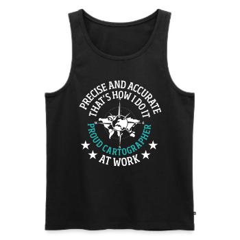 Cartographer Map Cartography - Men's Premium Organic Tank Top - black - Front - Michal (187cm)