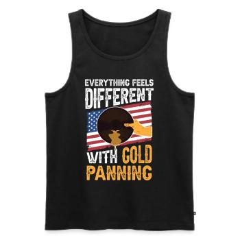Amerikanische Flagge Bergbau Schatzsucher - Männer Premium Bio Tank Top - Schwarz - Vorne - Michal (187cm)
