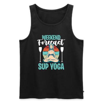 Übung Stand Up Paddle Fitness Yogini - Männer Premium Bio Tank Top - Schwarz - Vorne - Michal (187cm)