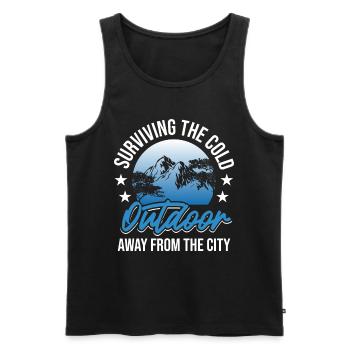 Survival Camping Bushcraft - Männer Premium Bio Tank Top - Schwarz - Vorne - AI Model Male 178 light (178cm)