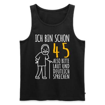 45 Geburtstag Mann Geschenk Lustig 45er 45 Jahre - Männer Premium Bio Tank Top - Schwarz - Vorne - Michal (187cm)