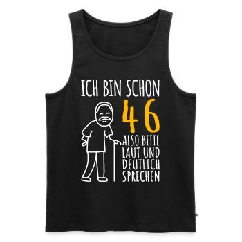 46 Geburtstag Mann Geschenk Lustig 46er 46 Jahre - Männer Premium Bio Tank Top - Schwarz - Vorne - Michal (187cm)