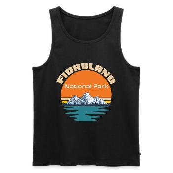Fiordland National Park Neuseeland Berge Seen Wand - Männer Premium Bio Tank Top - Schwarz - Vorne - Michal (187cm)