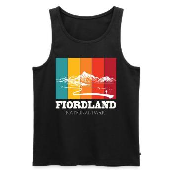 Mountain Fiordland National Park Nouvelle-Zélande Touriste Wan - Débardeur bio Premium Homme - noir - Devant - Michal (187cm)