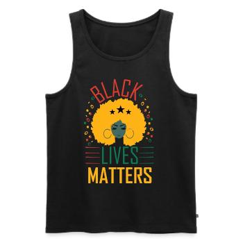 Black Lives Matter National Freedom Day Melanin - Men's Premium Organic Tank Top - black - Front - AI Model Male 178 light (178cm)