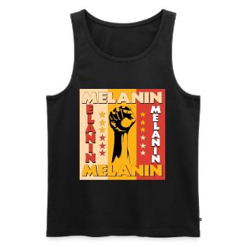 Black Lives Matter Rising Fist Melanin Nationaler - Männer Premium Bio Tank Top - Schwarz - Vorne - Michal (187cm)