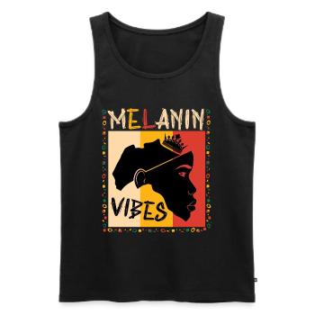 Melanin Vibes Black Lives Matter Freedom Day - Men's Premium Organic Tank Top - black - Front - AI Model Male 178 light (178cm)