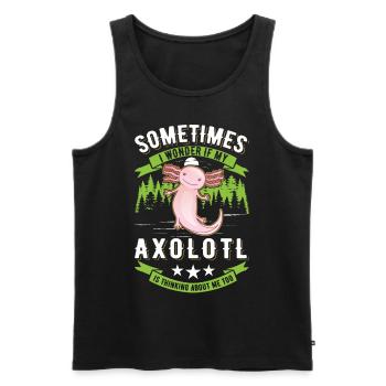 Axolotl Queue Cadeau Amphibien Axolotl - Débardeur bio Premium Homme - noir - Devant - Michal (187cm)