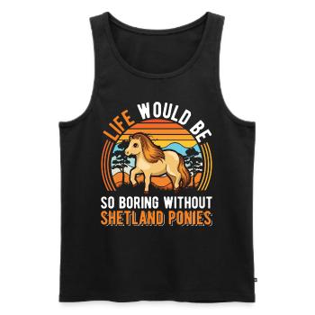 Shetland Pony Gift Shetty - Men's Premium Organic Tank Top - black - Front - Michal (187cm)