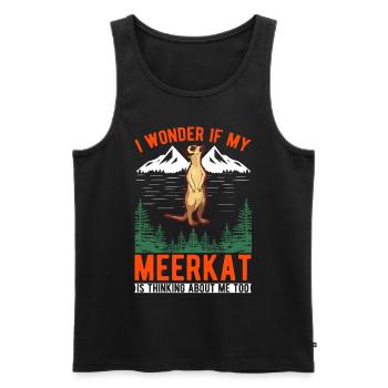 Erdmännchen Surikat Meerkat - Männer Premium Bio Tank Top - Schwarz - Vorne - AI Model Male 178 light (178cm)