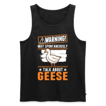 Warning Goose Goose Gift Goose Breeder - Men's Premium Organic Tank Top - black - Front - AI Model Male 178 light (178cm)